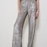 Pantalone donna Gong con paillettes argento D230733 GONG018 P.a.r.o.s.h. 