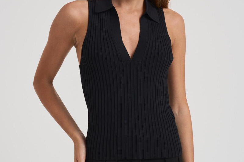 Top a coste scollo a V donna KENZIE BLACK IRO 