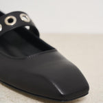 Ballerina donna Uma Eyelet nera con borchie RKLS08FL159 BLACK AEYDE 