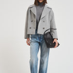 Cappotto donna corto grigio chiaro IRIS DEBORA402 ACCADEMIE TESSILI 