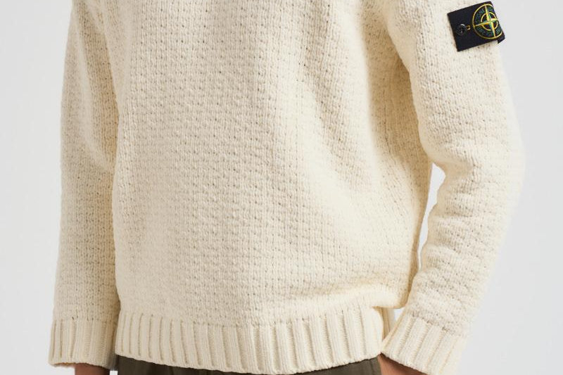 Maglia uomo Cotton Chenille panna 5100019 S00N5V0093 STONE ISLAND 