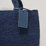 Borsa donna a mano in rafia blu V3.3EV VINTAGENAVY MANEBI' 