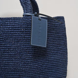 Borsa donna a mano in rafia blu V3.3EV VINTAGENAVY MANEBI' 