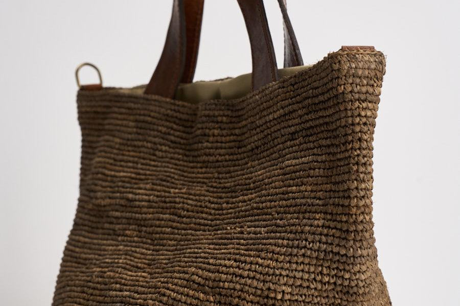 Borsa donna Mirozy in rafia marrone MIROZY DARKTEA IBELIV 