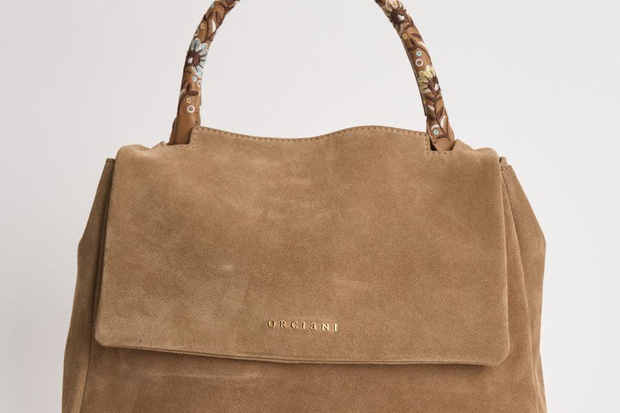 Borsa donna Sveva midi in suede beige BT2006 BISCOTTO ORCIANI 