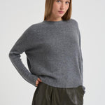Maglione donna girocollo grigio. AMELIE 1300FLANELLE KUJTEN 