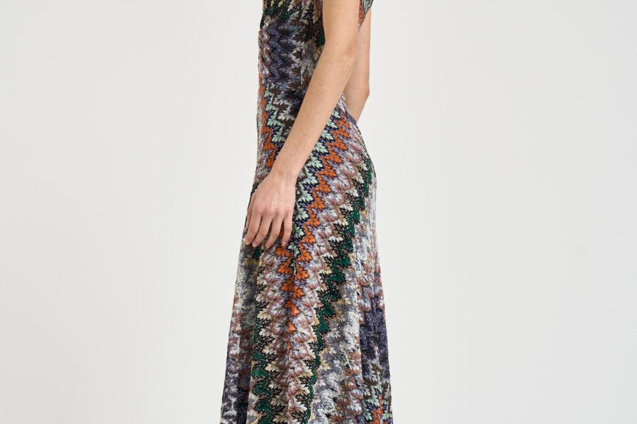 Abito donna scollo a V multicolor DS26SG1S BR014ZS72OW MISSONI 