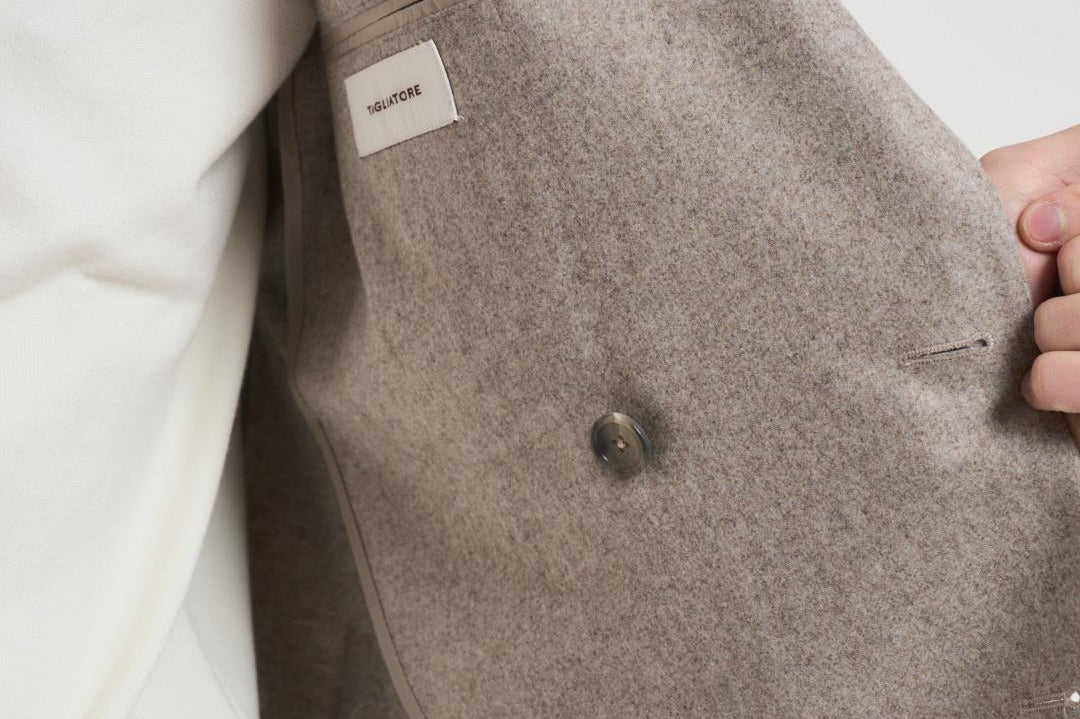 Giacca uomo doppiopetto in lana grigia 1SMC20K 070039T3042 TAGLIATORE 