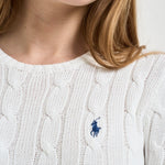 Maglia donna girocollo a trecce bianca 211971869 007 RALPH LAUREN 