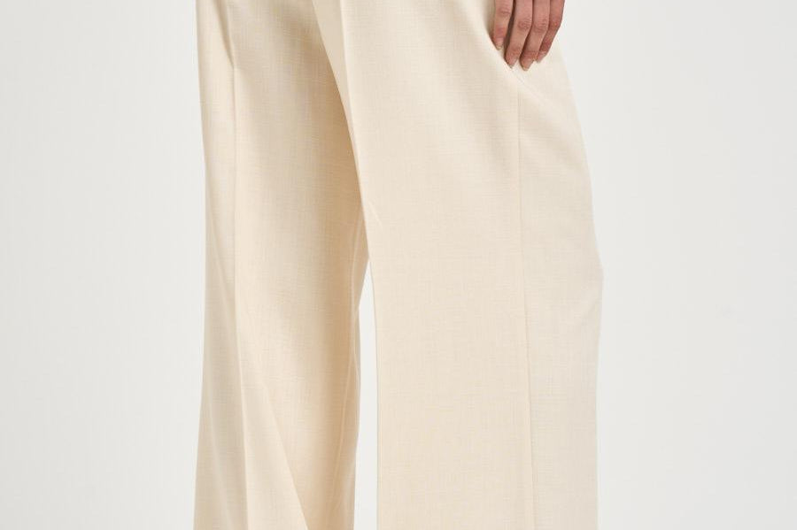 Pantalone donna gamba larga avorio 106918 A2W6C00 PINKO 