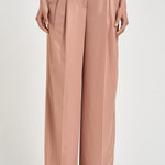 Pantalone donna a palazzo in georgette rosa E04185D 157 PESERICO 