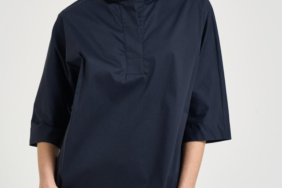 Camicia donna manica a tre quarti blu L6SK15 N08 LIVIANA CONTI 