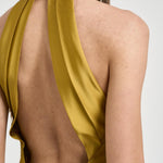 Abito donna lungo satinato ocra 16193 YELLOW ACTUALEE 