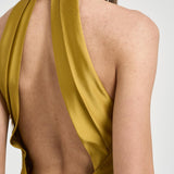 Abito donna lungo satinato ocra 16193 YELLOW ACTUALEE 