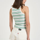 Canotta donna a righe verde e panna ADA 02677L MC2 SAINT BARTH 