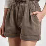 Shorts donna marroni a vita alta SH0256FA D1G04E50DZ MARANT ETOILE 
