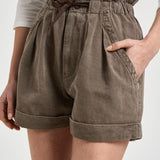 Shorts donna marroni a vita alta SH0256FA D1G04E50DZ MARANT ETOILE 