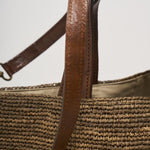 Borsa donna Mirozy in rafia marrone MIROZY DARKTEA IBELIV 