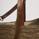 Borsa donna Mirozy in rafia marrone MIROZY DARKTEA IBELIV 