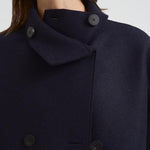 Cappotto donna corto doppiopetto blu AG2484 MLK358 HARRIS WHARF LONDON 