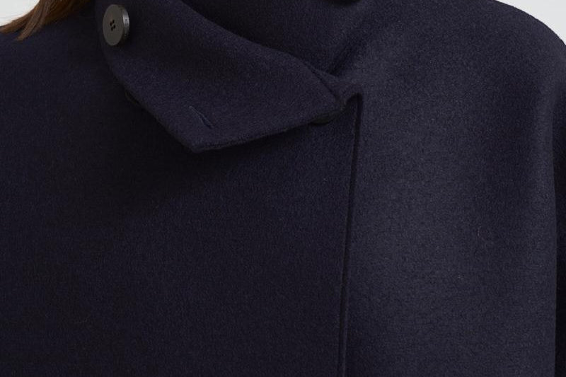 Cappotto donna corto doppiopetto blu AG2484 MLK358 HARRIS WHARF LONDON 