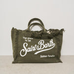 Borsa donna Vanity in lino verde VANITYLINEN 01189H MC2 SAINT BARTH 