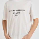 T-shirt con stampa logo effetto vintage bianca EM003466 AF10761U0003 EMPORIO ARMANI 