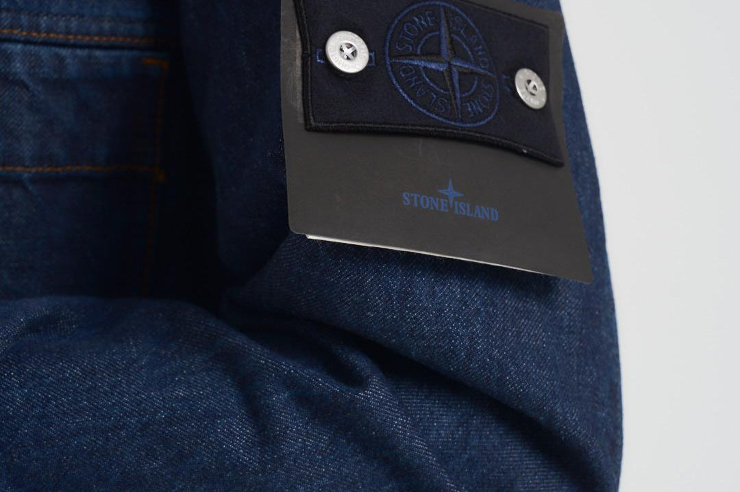Giacca uomo stile camicia in denim scuro Q100027S00J7 VJ201 STONE ISLAND 