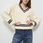 Maglia donna panna GWP02120 P00191211782 GOLDEN GOOSE 