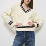 Maglia donna panna GWP02120 P00191211782 GOLDEN GOOSE 