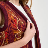 Gilet donna ricamato multicolor SUNA1GIL RUST ANTIK BATIK 