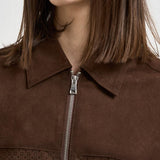 Giacca donna in suede marrone 7957 CACAO ACCADEMIE TESSILI 