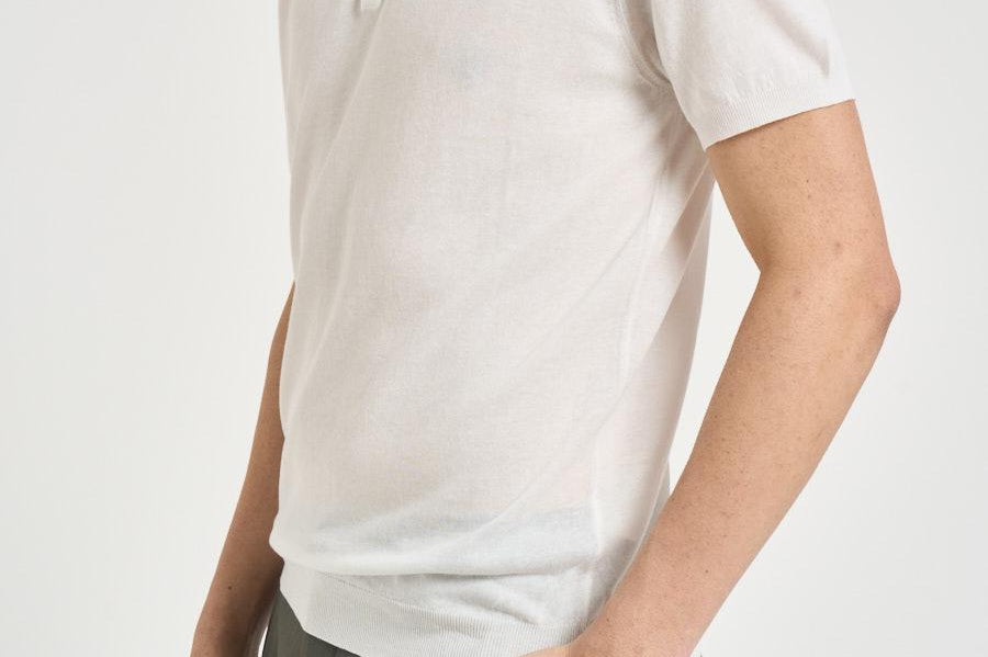 Polo uomo in maglia bianca M060526 102 ACCADEMIE TESSILI 