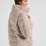 Piumino donna in eco pelliccia beige PI001935D 1985 HERNO 