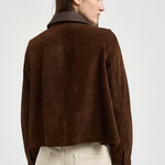 Giacca donna in suede marrone S1180 306 BAZAR DELUXE 