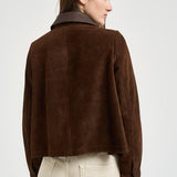 Giacca donna in suede marrone S1180 306 BAZAR DELUXE 