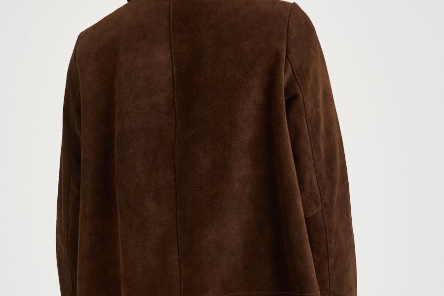 Giacca donna in suede marrone S1180 306 BAZAR DELUXE 