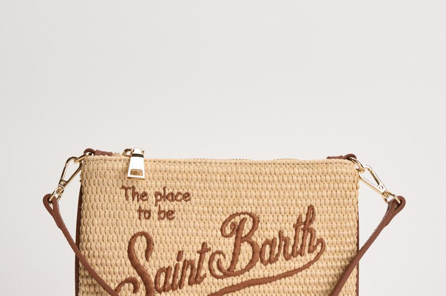 Pochette donna Parisienne Mini beige e marrone PARISIENNEMINISTRAW 00368L MC2 SAINT BARTH 