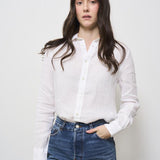Camicia donna in lino bianco ottico 211970730 001 RALPH LAUREN 