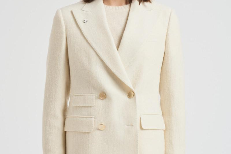 Giacca donna doppiopetto panna 2156 52571 LUBIAM 