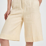 Bermuda donna in lino panna 171954 D7058304 INCOTEX 