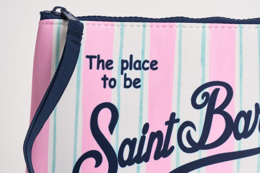 Pochette donna Aline a righe rosa e bianca ALINE 03280L MC2 SAINT BARTH 