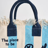 Borsa donna Colette a righe bianca e celeste COLETTE 02629L MC2 SAINT BARTH 