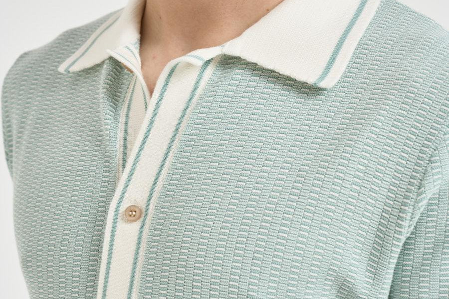 Polo in maglia celeste SHELTER PWE26053ZX TAGLIATORE 
