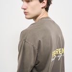T-shirt uomo tortora con logo MLM4274 16WASHED OLIVE REPRESENT 