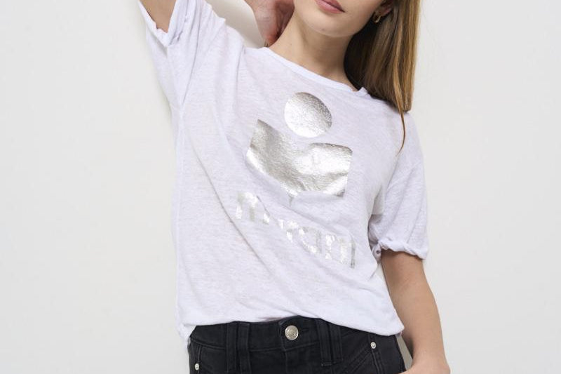 T-shirt donna bianca Koldi in lino TS0004FA A1N10E20WH MARANT ETOILE 