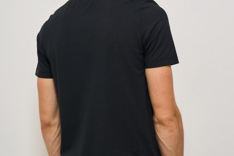 T-shirt uomo girocollo nera AU1330C 1002 ALPHA STUDIO 