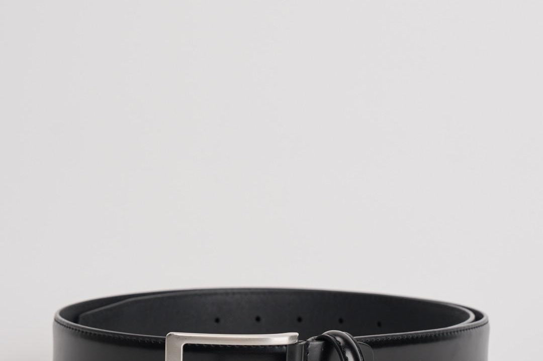 Cintura uomo in pelle nero 016 NERO ACCADEMIE TESSILI 