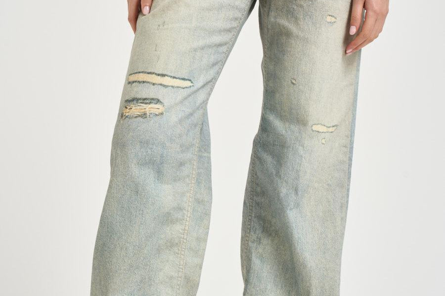 Jeans donna Bonnie in denim chiaro con rotture BONNIETLO TLO HAIKURE 