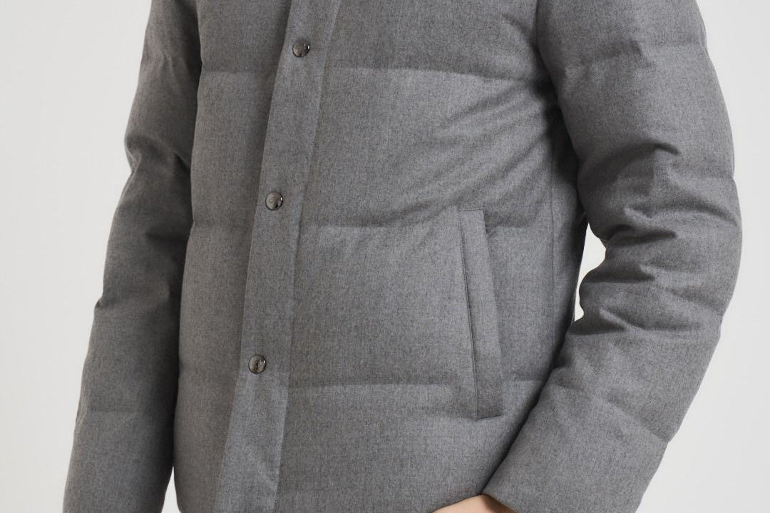 Piumino uomo trapuntato in lana grigio F09MUCX742 27795 MONTECORE 